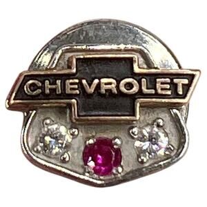 Vintage Chevrolet 10K Gold Ruby Diamond Bow tie
 25 Year Service Award Pin